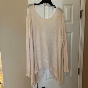 Free People Cream Asymmetrical Top